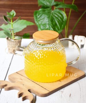 قوری برفکی پیرکس درب بامبو 3361