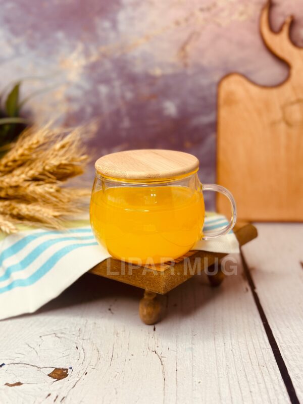 فنجان دمنوش تمکام پیرکس درب بامبو کد 3830