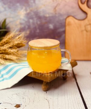 فنجان دمنوش تمکام پیرکس درب بامبو کد 3830