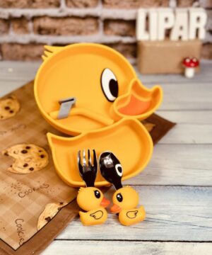 ظرف غذای کودک سلیکونی اردک کد 0988