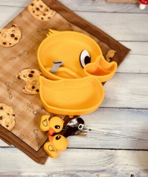 ظرف غذای کودک سلیکونی اردک کد 0988