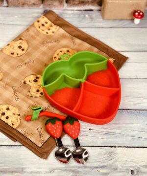 ظرف غذای کودک سلیکونی توت فرنگی کد 0994