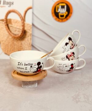 لاته خوری طرح میکی و مینی زیر بامبو کد 4598