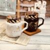 ست ماگ درب آینه ای طرح KING & QUEEN کد 7832