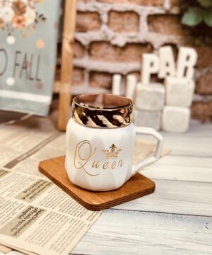 ست ماگ درب آینه ای طرح KING & QUEEN کد 7832