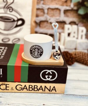 ماگ زیر چوبی طرح استارباکس کد 0693