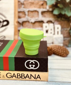 لیوان تاشو سیلیکونی درب دار کد 1204