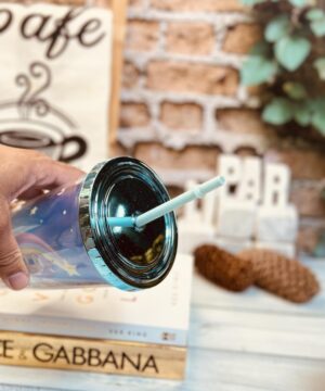 ماگ اسموتی 2 جداره بدون ژل طرح یونیکورن رنگین کمانی کد 1984