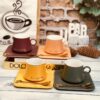 فنجان لته خوری زیر مربع کوزه ای کد 2185