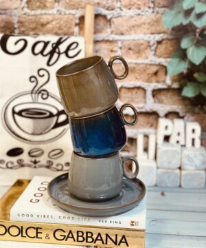 فنجان لاته لته و چای خوری آبرنگی کد 2811