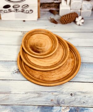 بشقاب گرد چوبی پلای وود کد 5097