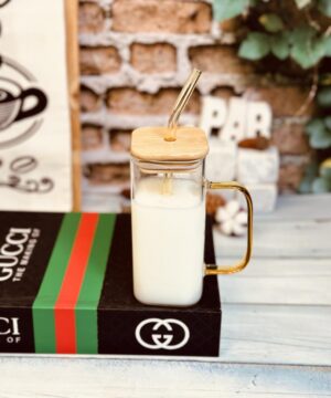 لیوان اسموتی پیرکس دسته دار نباتی کد 5110