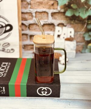 لیوان اسموتی پیرکس دسته دار نباتی کد 5110