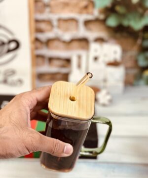 لیوان اسموتی پیرکس دسته دار نباتی کد 5110