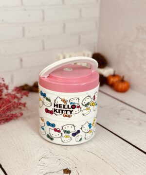 لانچ باکس ( ظرف غذا ) 2 طبقه گرد عروسکی کد 6009