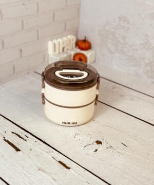 لانچ باکس ( ظرف غذا ) 2 طبقه گرد کد 6591