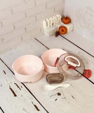 لانچ باکس ( ظرف غذا ) 2 طبقه گرد کد 6591