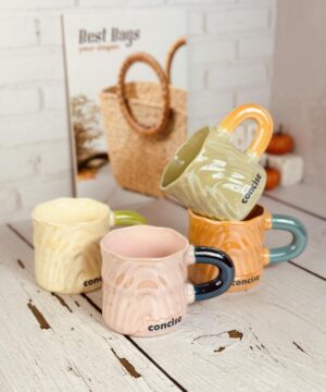 ماگ آبرنگی بدنه موج دار کد 7994