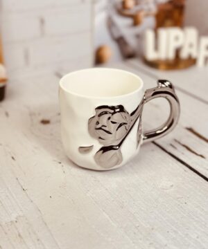 ماگ گل برجسته سرامیکی کد 2718