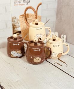 ماگ فانتزی BEAR خرسی درب برجسته کد 3263
