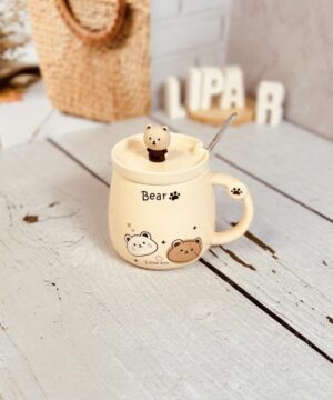 ماگ فانتزی BEAR خرسی درب برجسته کد 3263