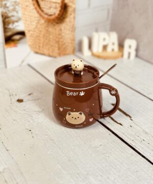ماگ فانتزی BEAR خرسی درب برجسته کد 3263