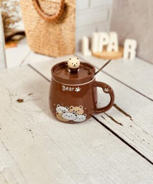 ماگ فانتزی BEAR خرسی درب برجسته کد 3263