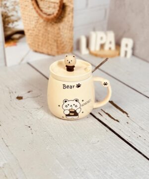 ماگ فانتزی BEAR خرسی درب برجسته کد 3263