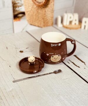 ماگ فانتزی BEAR خرسی درب برجسته کد 3263
