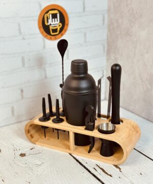 ست بار سرد پایه چوبی مشکی مات بیضی کد 22