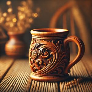 ماگ چوبی طرح دار