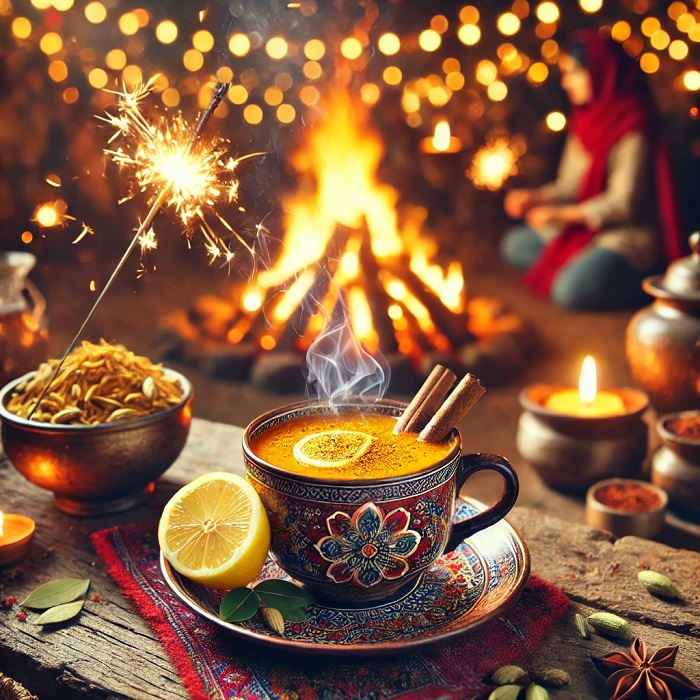 چای زعفرانی با دارچین