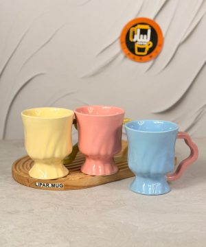 فنجان کلاسیک طرح گلدونی پایه دار کد 1691