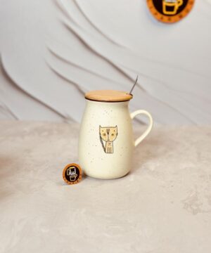 ماگ درب دار گربه خنگول کد 5309