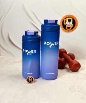 قمقمه فانتزی نی دار دو رنگ حجم 600 میل برند POWER کد 6389