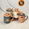 ماگ سرامیکی طرح خرس برجسته تدی قهوه ای کد 6450