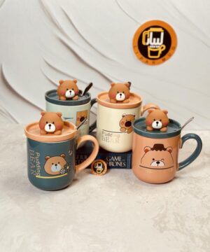 ماگ سرامیکی طرح خرس برجسته تدی قهوه ای کد 6450