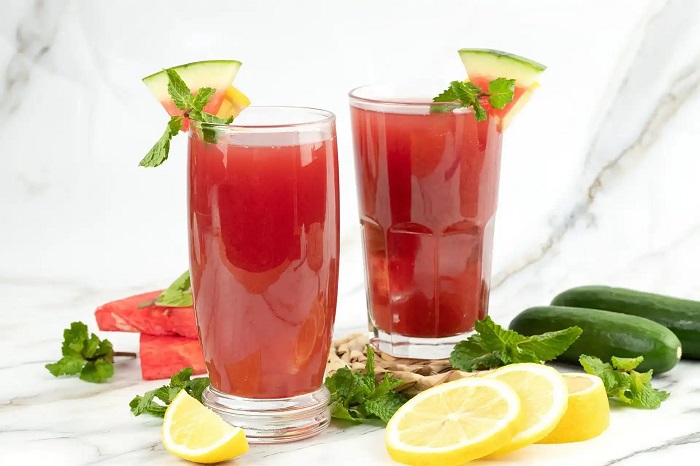 آب هندوانه و خیار بدون شکر