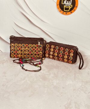 کیف مهره دار نارگیلی دو طرح کد 6050