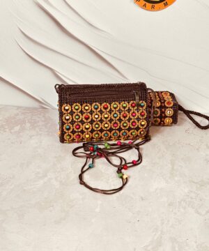 کیف مهره دار نارگیلی دو طرح کد 6050