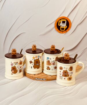 ماگ سرامیکی کاپی بارا طرح بشکه درب برجسته کد 6167