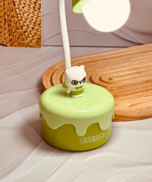 چراغ مطالعه رومیزی شارژی طرح خرس خامه ای کد 6216