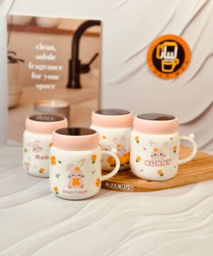 ماگ درب اینه ای خرگوش صورتی کد 6208