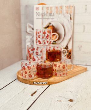 شات پیرکس گرد گل قرمز کد 7272