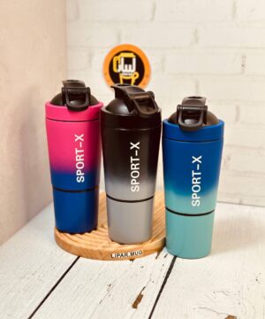 شیکر استیل باشگاهی دو تیکه 600 میل SPORT-X امبره ای کد 7297