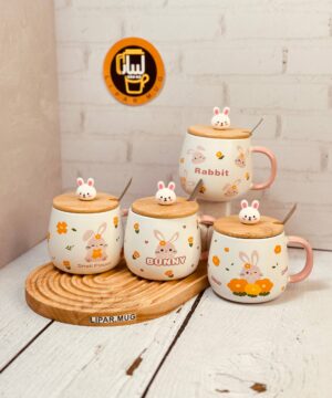 ماگ تپل بانی خرگوشه درب بامبو کد 7318