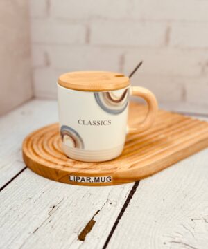 ماگ سرامیکی کلاسیک درب بامبو کد 7313