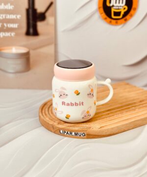 ماگ درب اینه ای خرگوش صورتی کد 6208