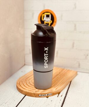 شیکر استیل باشگاهی دو تیکه 600 میل SPORT-X امبره ای کد 7297