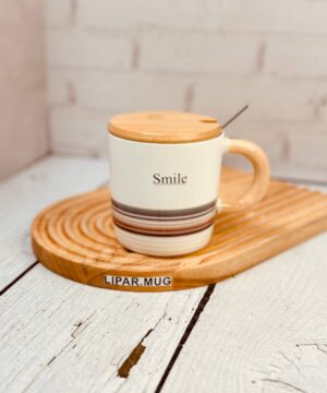 ماگ سرامیکی کلاسیک درب بامبو کد 7313